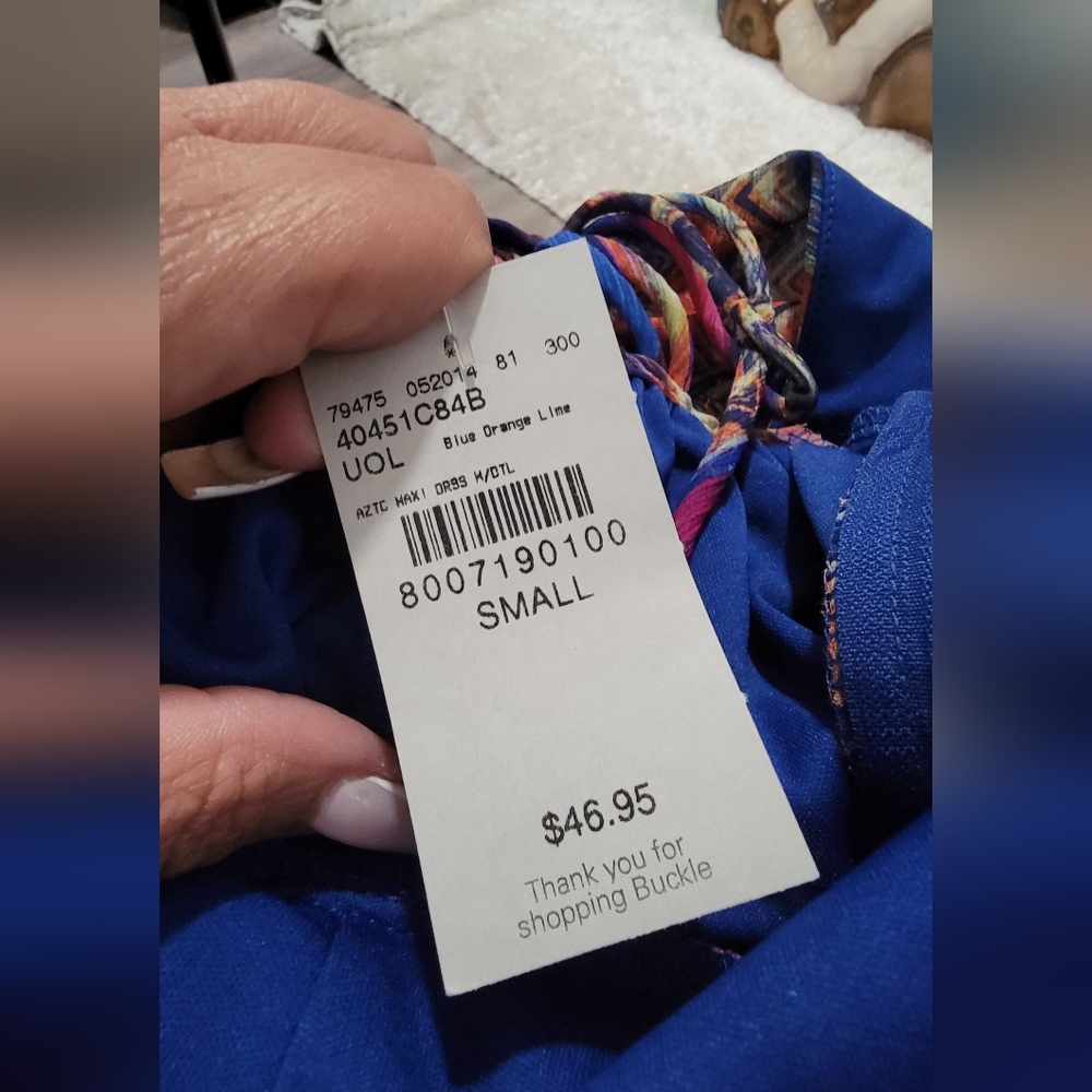 NWT Stoosh Vibrant Patterned Maxi Dress Size Small - Picture 6 of 6